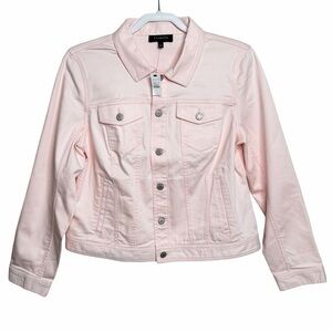 NWT Talbots Classic Denim Jean Jacket Light Pink Women’s Size L